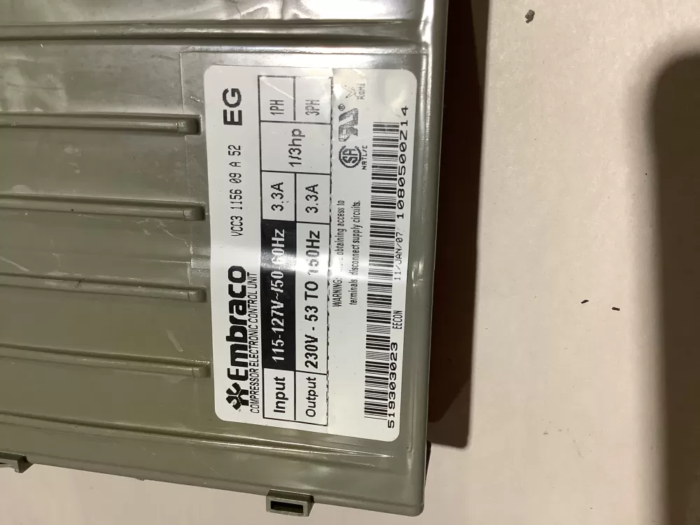  519303023 Refrigerator Control Board Embraco Inverter AZ144642 | ZC2431