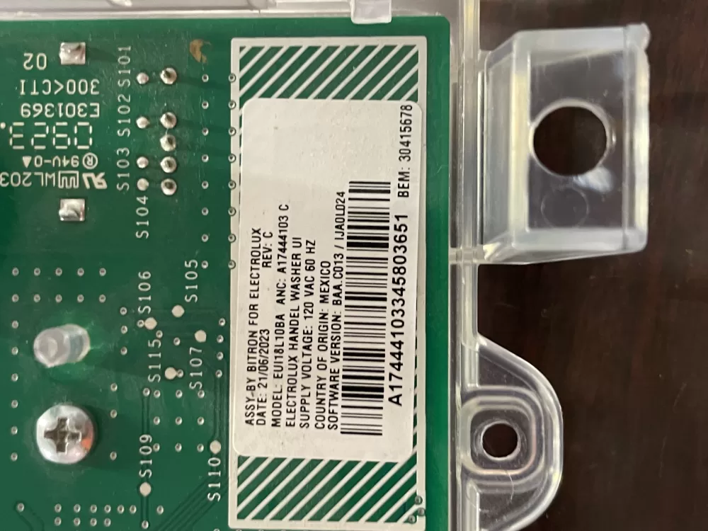 Electrolux A17444103C A17444104B Dryer Control Board Assembly AZ54293 | Wm1958