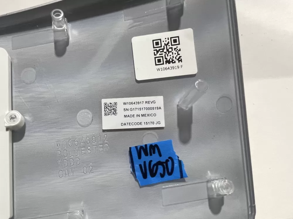 Kenmore W10643919 W10873012 Washer Control Panel Overlay AZ126150 | Wmv650