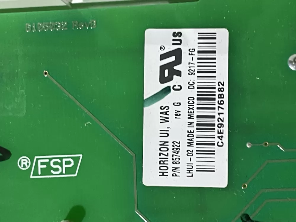 Whirlpool 8574922 Washer Control Board User Interface AZ85181 | Wmv386