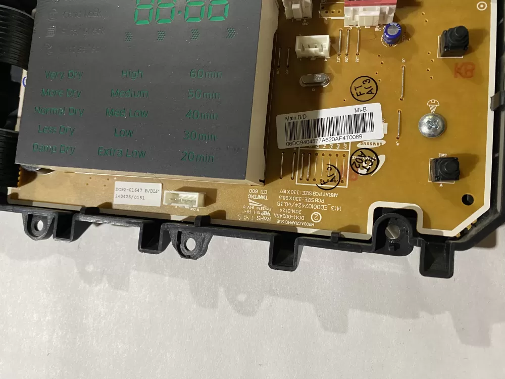Samsung DC92 01647B Dryer Control Board AZ191324 | BKV876