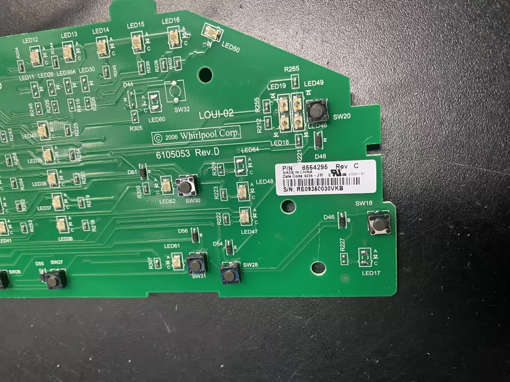 Whirlpool 8564295 User Interface Control Board AZ21837 | BK1052