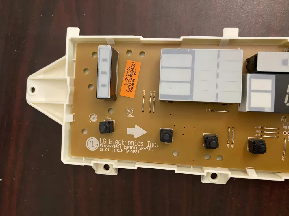 LG EBR75439402 Dryer User Interface Control Board PCB Assembly WAZ91463 | BK1135
