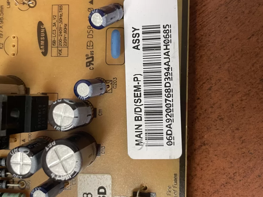 Samsung DA92 00768D Refrigerator Control Board Inverter AZ52367 | Wm1899