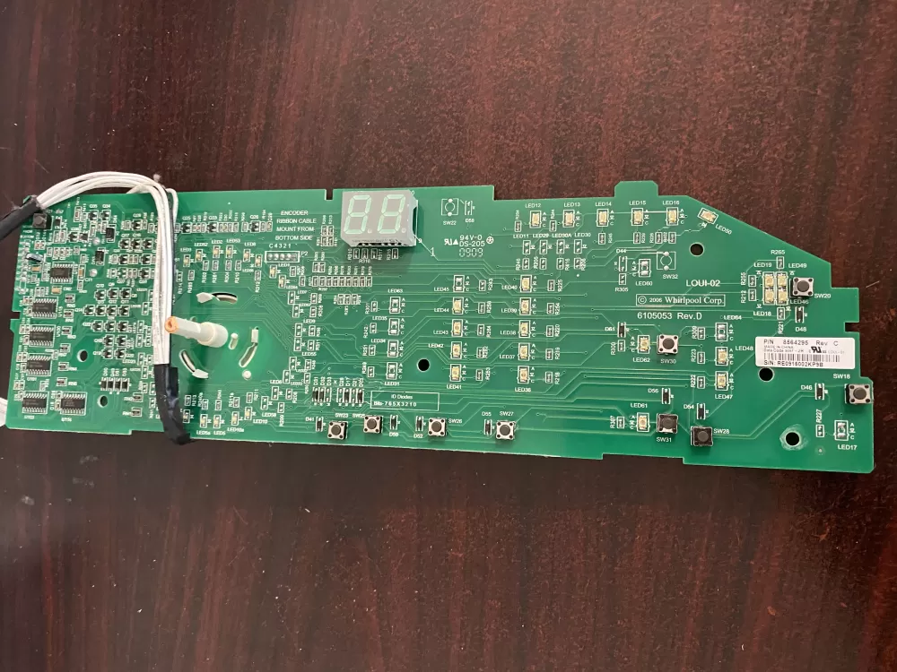 Whirlpool 8564295 User Interface Control Board AZ34487 | BK1703
