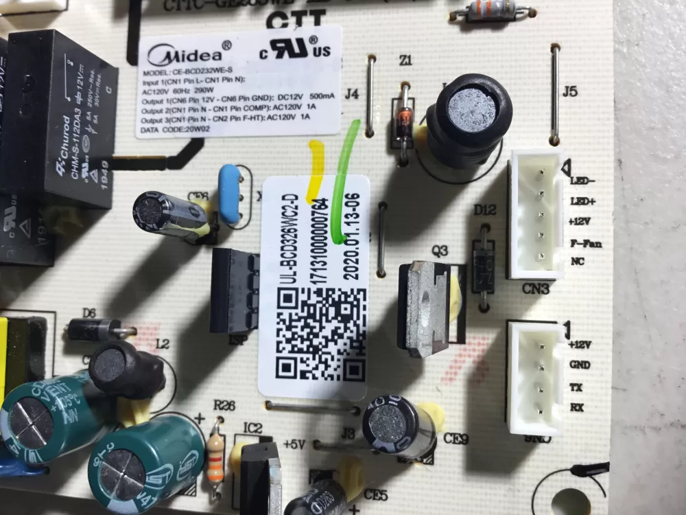 MIDEA CE-BCD232WE-S UL-BCD326WC2-D 17131000000764 Control Board AZ42578 | NR1731