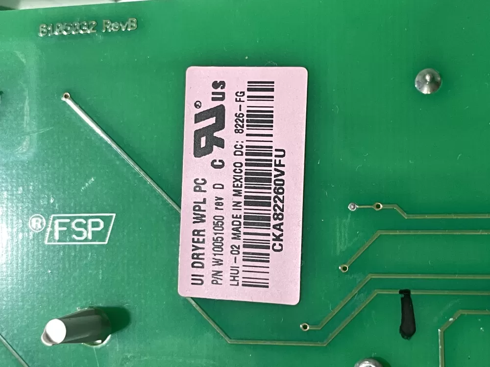 Whirlpool w10099600 Dryer Control Board Panel Interface AZ65897 | Wmv585