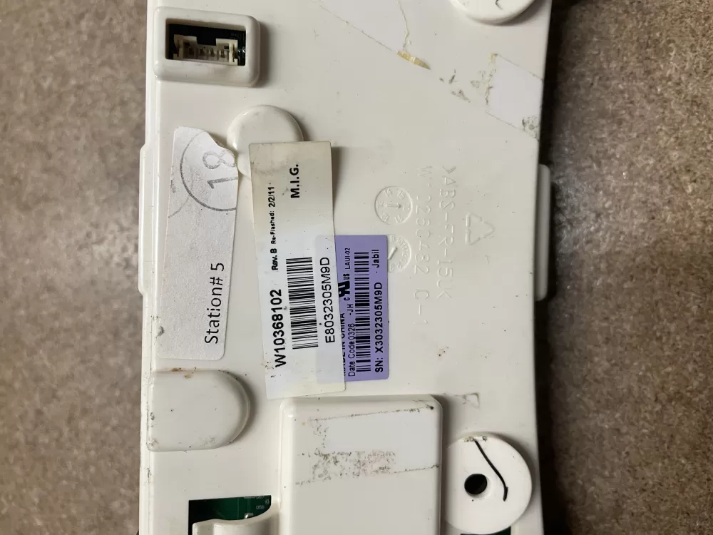 Whirlpool  KitchenAid  Roper  Estate W10368102 W10369548 W10444479 PS3504225 Washer Control Board Interface