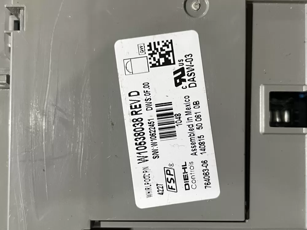 Whirlpool Jenn-Air W10854215 Dishwasher Control Board AZ112470 | Wm566