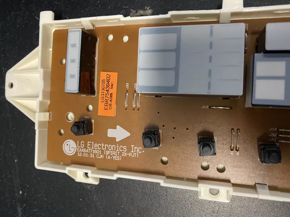 LG EBR75439402 Dryer User Interface Control Board PCB Assembly WAZ18828 | BK965