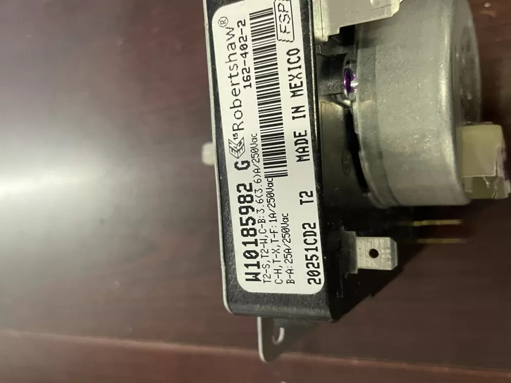 Whirlpool Maytag W10185982 Kenmore WPW10185982VP Dryer Timer AZ98525 | Wm1612