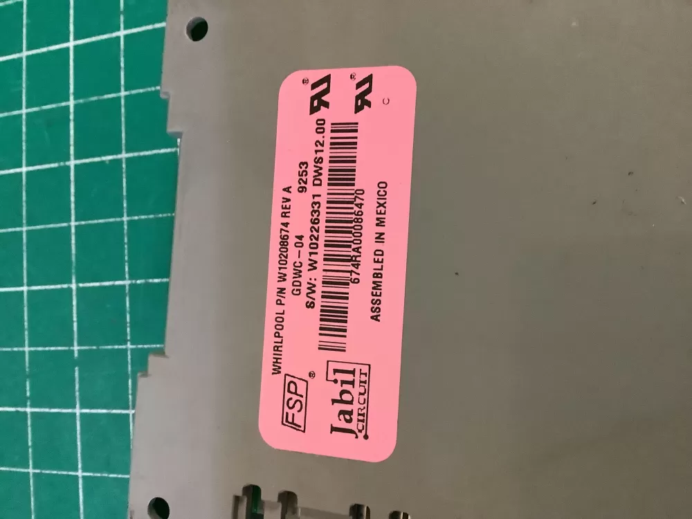 Whirlpool Maytag KitchenAid Kenmore Dishwasher Control Board AZ208623 | NR90