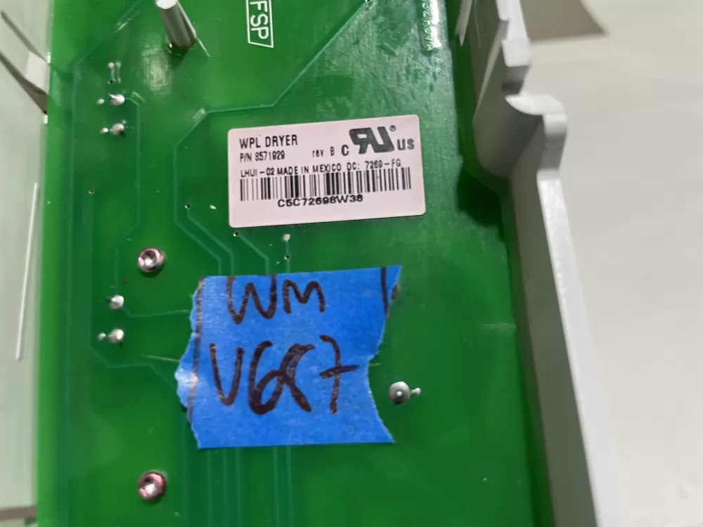 Whirlpool 8571929 8571954 8571955 Dryer Control Board AZ139648 | Wmv688