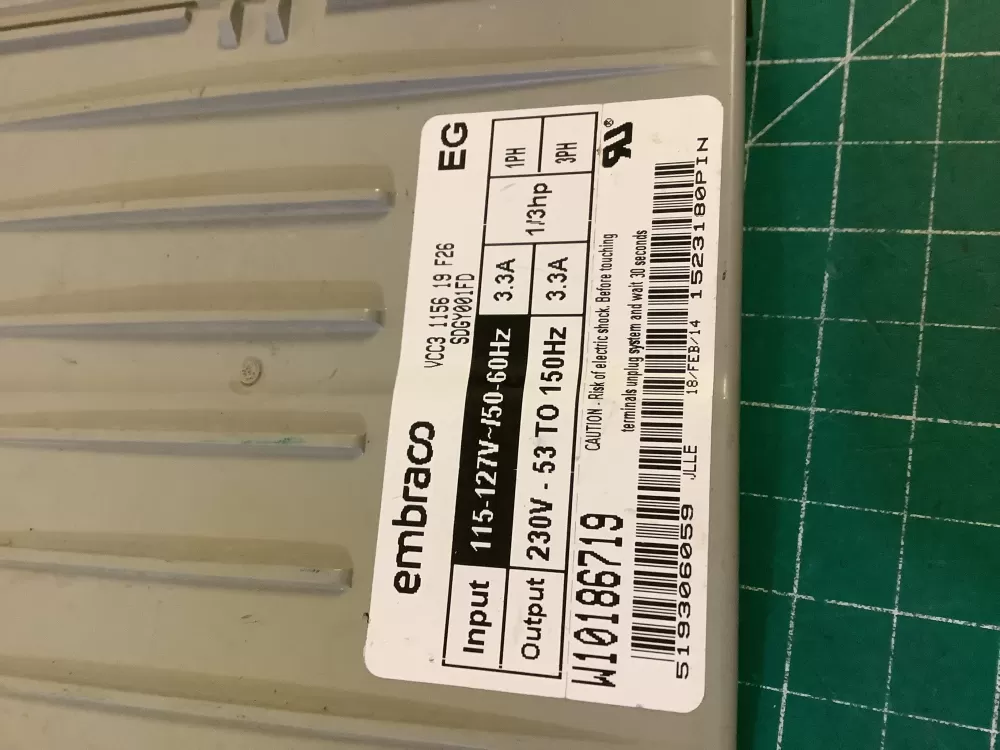 Whirlpool W1089391 Refrigerator Compressor Inverter Control AZ195958 | NR582