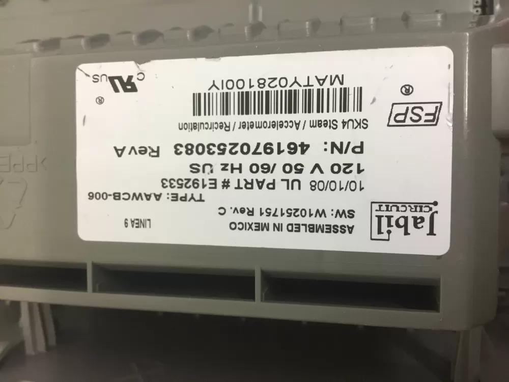 461970253083 w10306981 W10391042 Washer Control Board AZ28334 | NR1539