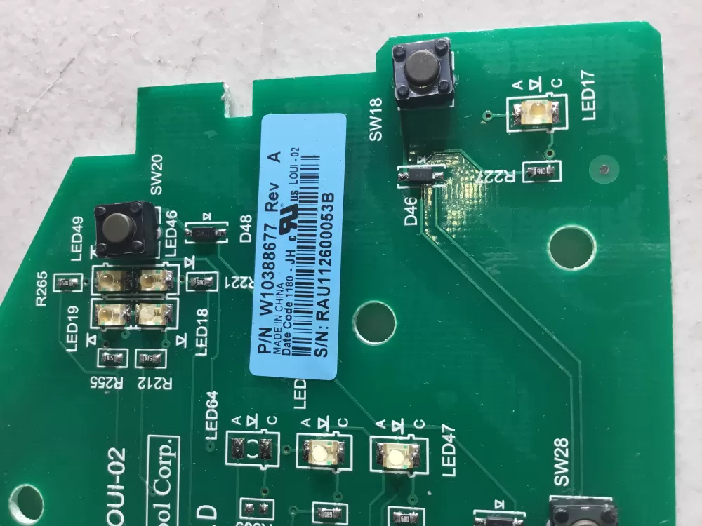 Whirlpool W10388677 Dryer Control Board Interface AZ45330 | NR1769