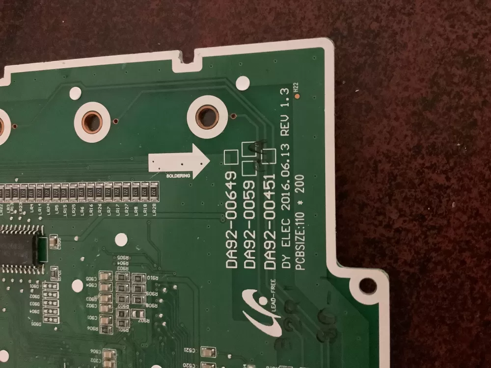 Samsung DA92 00649A Refrigerator Control Board Dispenser AZ170496 | CG754