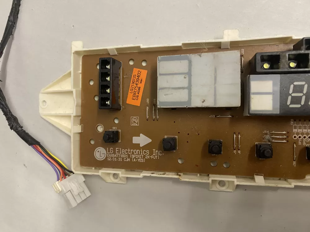 LG EBR75439402 Dryer UI Control Board PCB Assembly WAZ204909 | BK2219