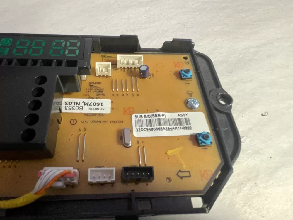 Samsung DC92-01607S DC94-06668A Dryer UI Control Board AZ196892 | Wmv888