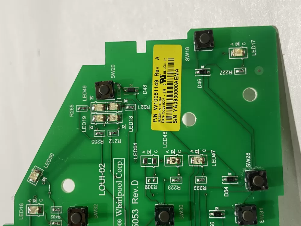 W10051149 WPW10051149 PS11748073 Washer Control Board AZ187289 | Wm2037