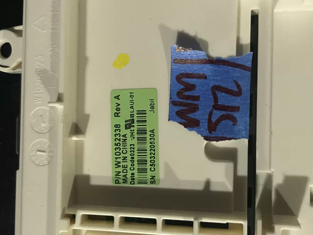 Whirlpool W10352338 Washer Control Board Interface AZ38288 | Wm512