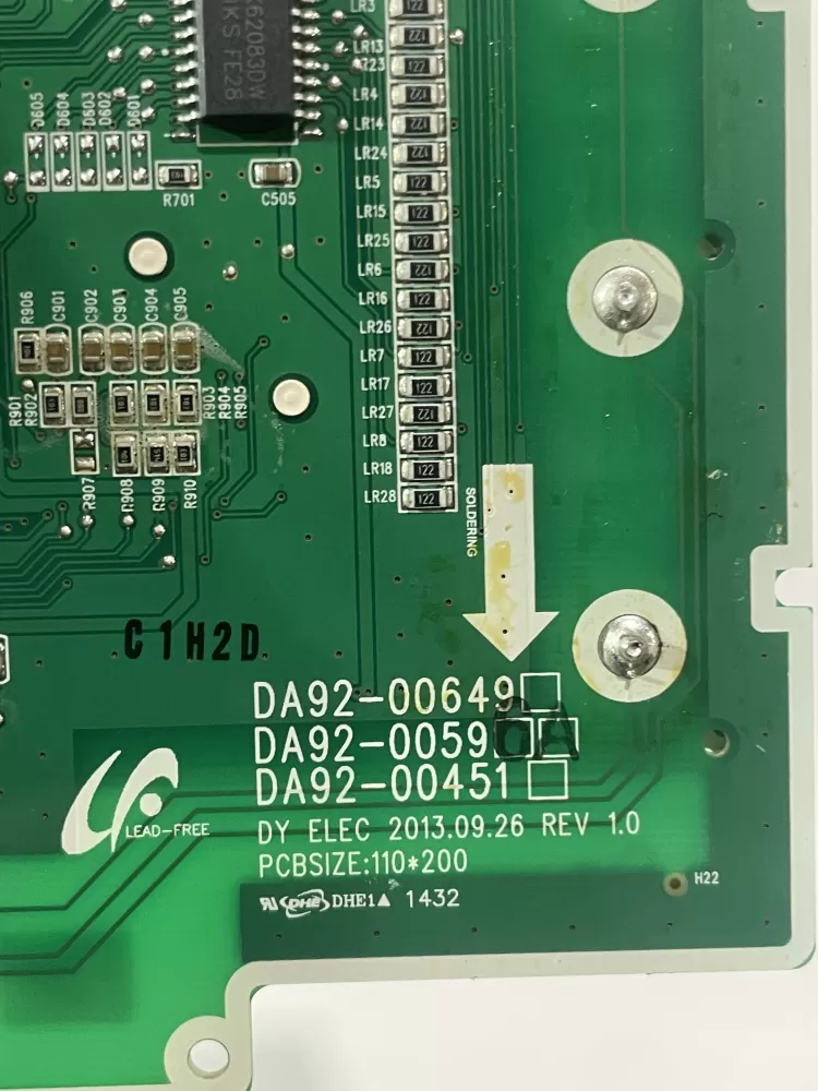 Samsung DA92 00649A Refrigerator Control Board Dispenser AZ169286 | Wm2590