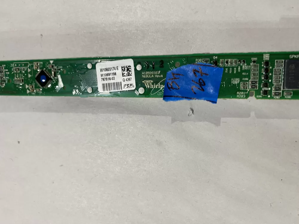 Whirlpool KitchenAid W10605174 Dishwasher UI Control Board AZ161919 | BK267