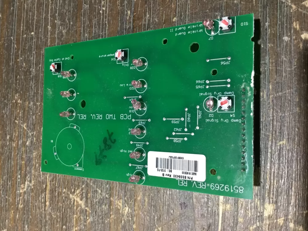 Kenmore  Whirlpool 8559430 8558762 Dryer Control Board