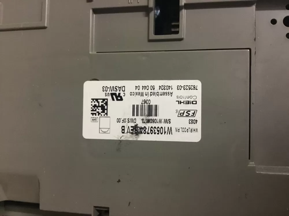 Whirlpool Kenmore W10539784 W10595569 Washer Dish Control Board AZ10292 | NR525