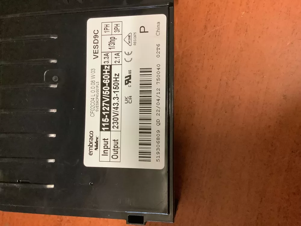 Embraco 219326812 Control Board AZ225008 | BG342