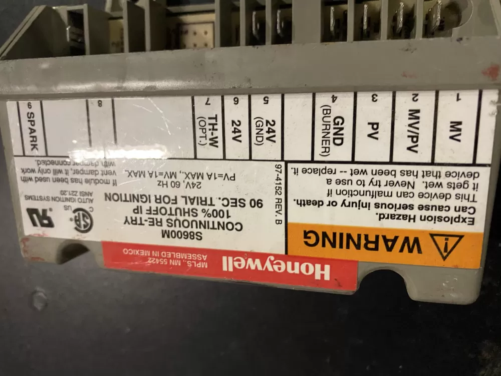 S8600M1021 Furnace Control Board Honeywell Module Pilot AZ25781 | BK83