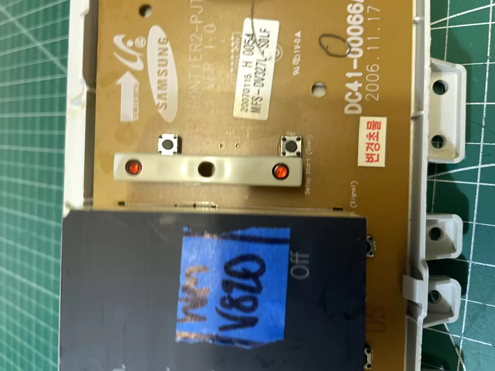 Samsung MFS-DV318A-S0 DC41-00066A Dryer UI Control Board AZ202381 | Wmv820
