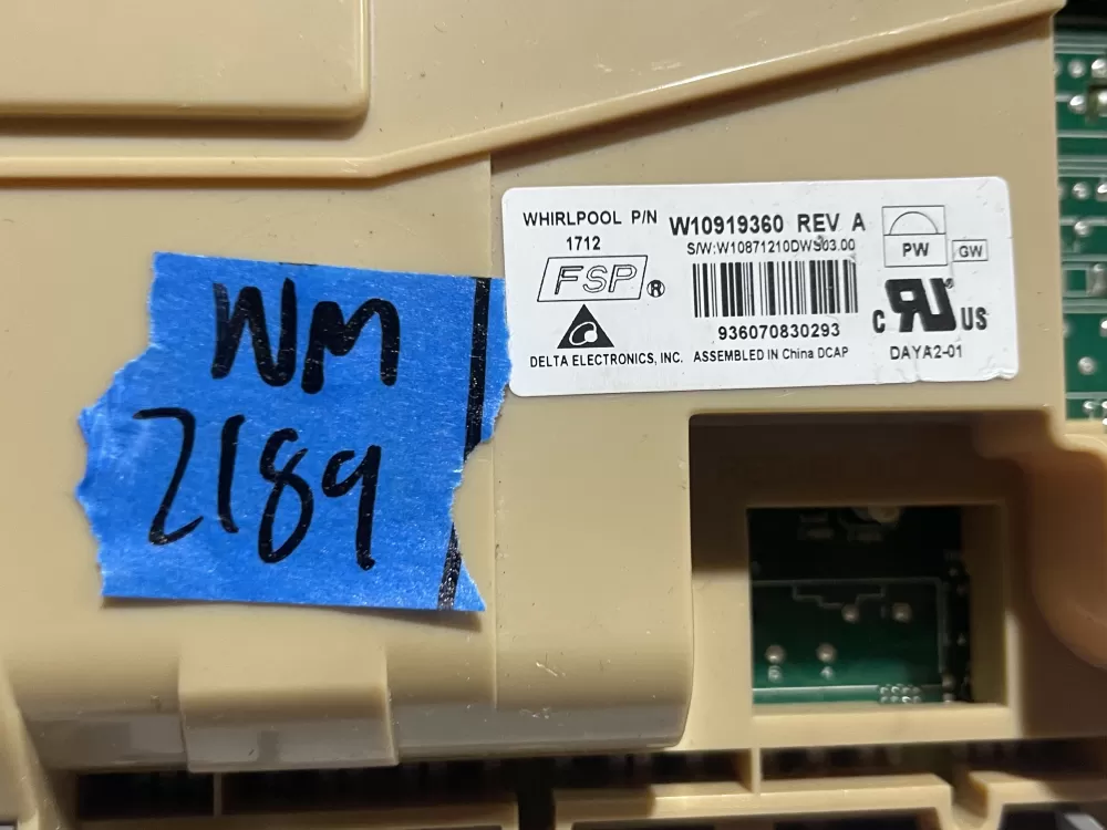 Whirlpool W10919360 W11087226 Dishwasher Control Board AZ140724 | Wm2189
