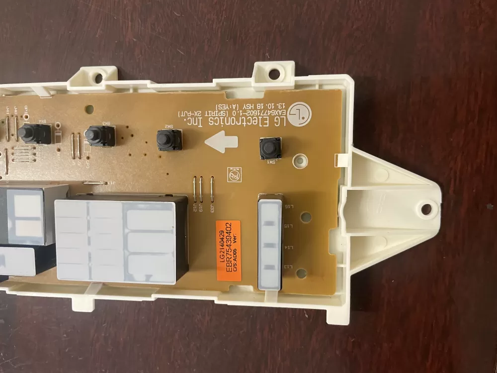 LG EBR75439402 Dryer User Interface Control Board PCB Assembly WAZ32299 | KMV73