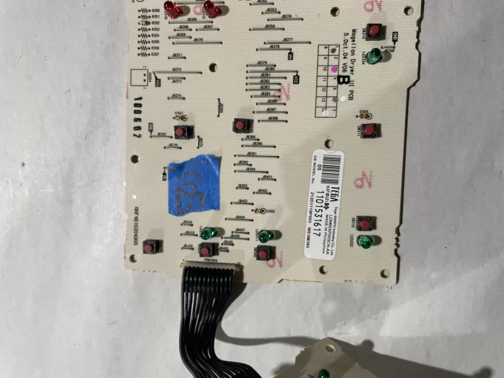 GE 212D1119P005 WE4M385 Dryer Control Board AZ196397 | KM541