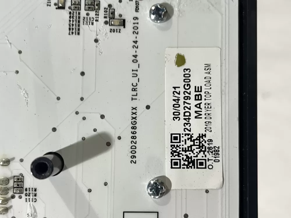 GE Dryer 234D2792G003 Main Board Assembly AZ162164 | Wmv817