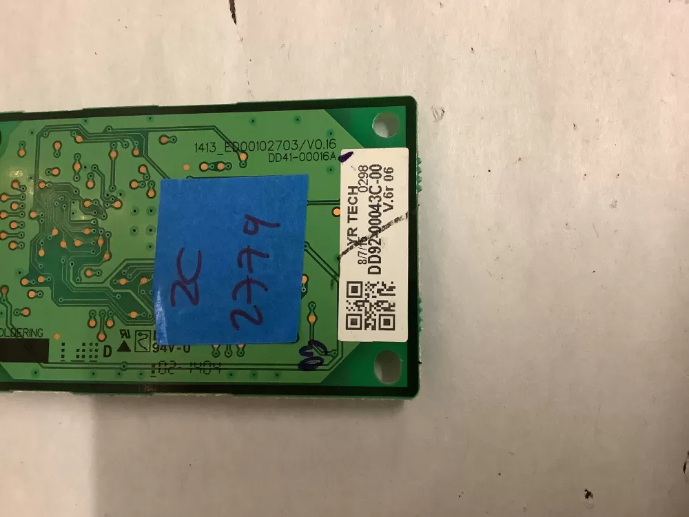 Samsung DD92 00043C Washer Control Board Electronic AZ199684 | ZC2779