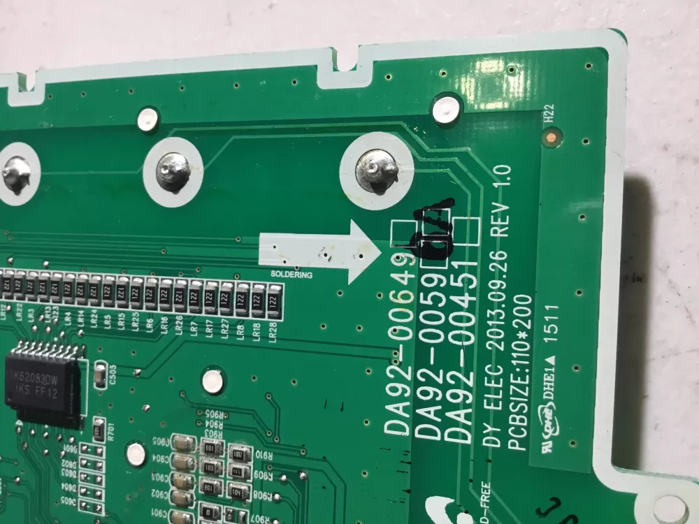 Samsung DA92-00596A Refrigerator Dispenser Control Board AZ41537 | NR1723