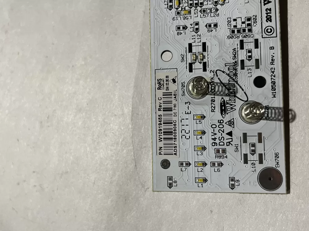 Whirlpool W10919485 Refrigerator Control Board AZ189424 | Wm667