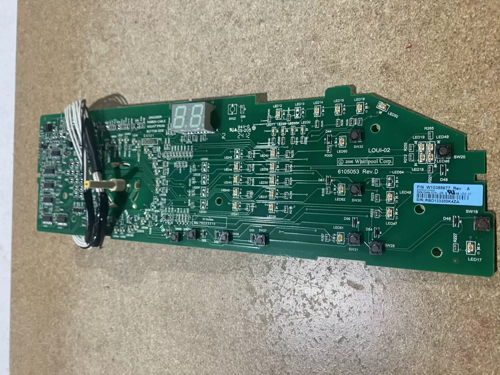 Whirlpool W10388677 Dryer Control Board Interface