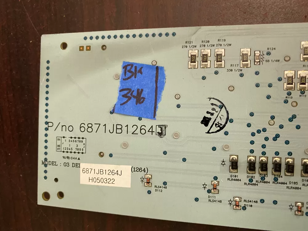LG 6871JB1264J Refrigerator Control Board Dispenser Display AZ35971 | BK346