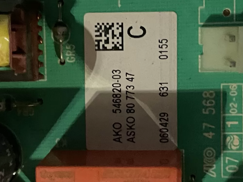 ASKO Pt# 8065042 /BOSCH Pt# 546820 DR Control Board AZ33480 | Wm342