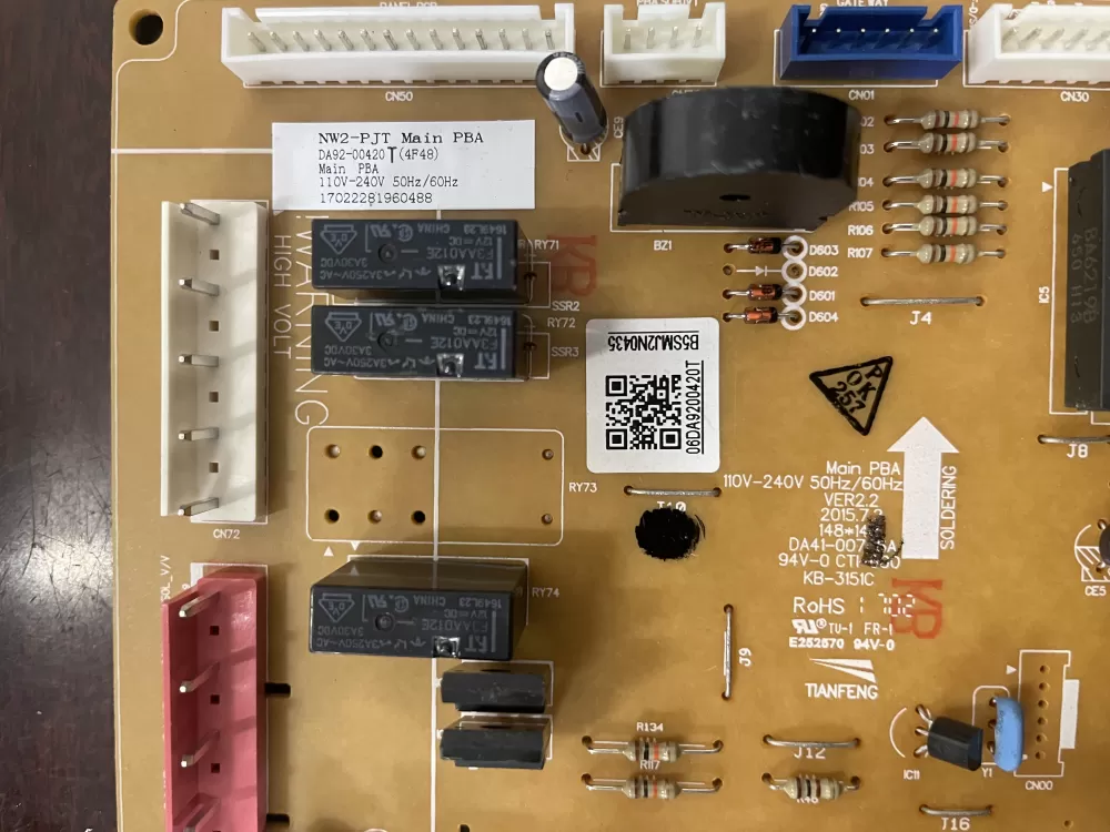 Samsung DA92 00420T DA9200420T Refrigerator Control Board AZ45364 | KM378