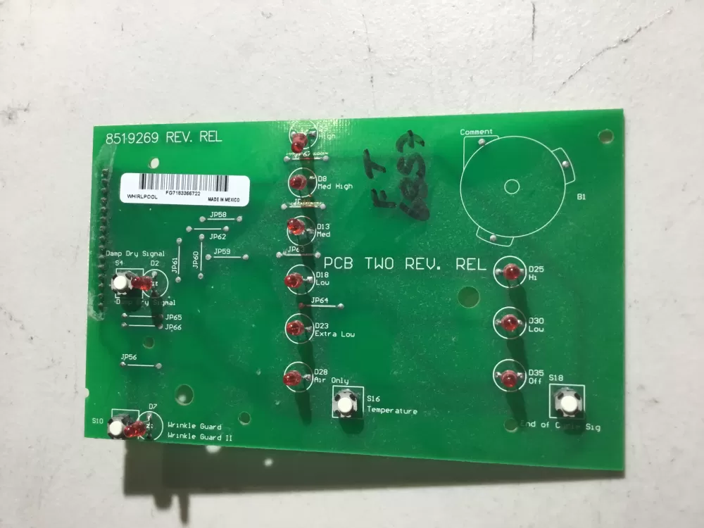 Whirlpool Kenmore WP8529879 8519269 Dryer Control Board AZ38093 | NR2