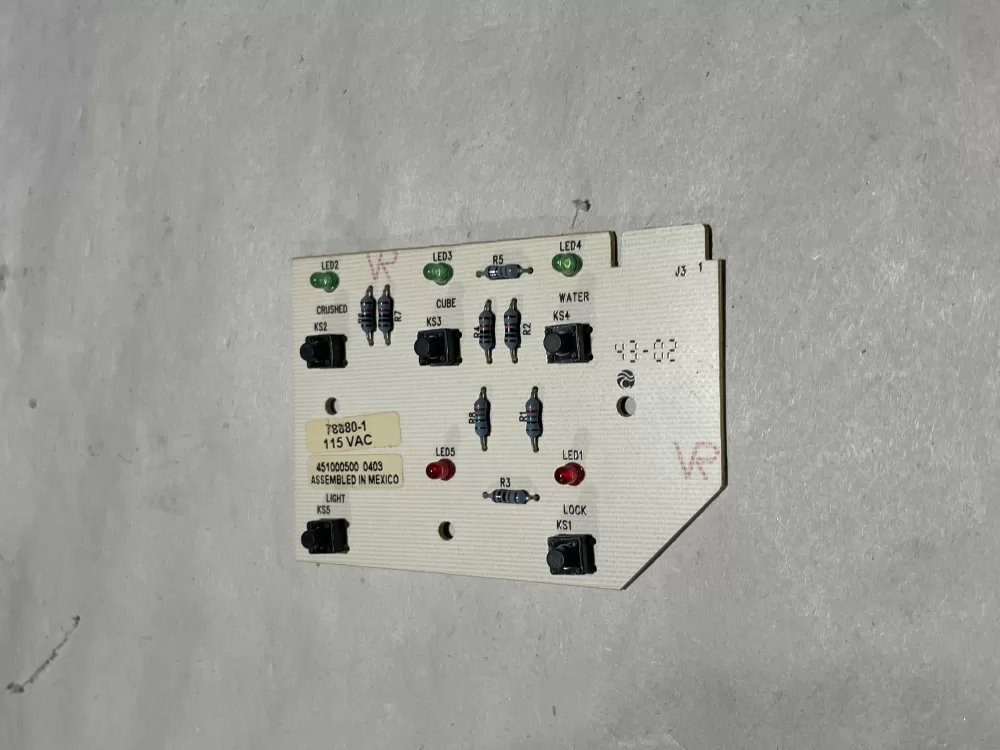 Maytag  451000500 0303  WP61005277 AP6010049 61005277 824701 PS11743225 78880-001 Refrigerator Dispenser Control Board Switch