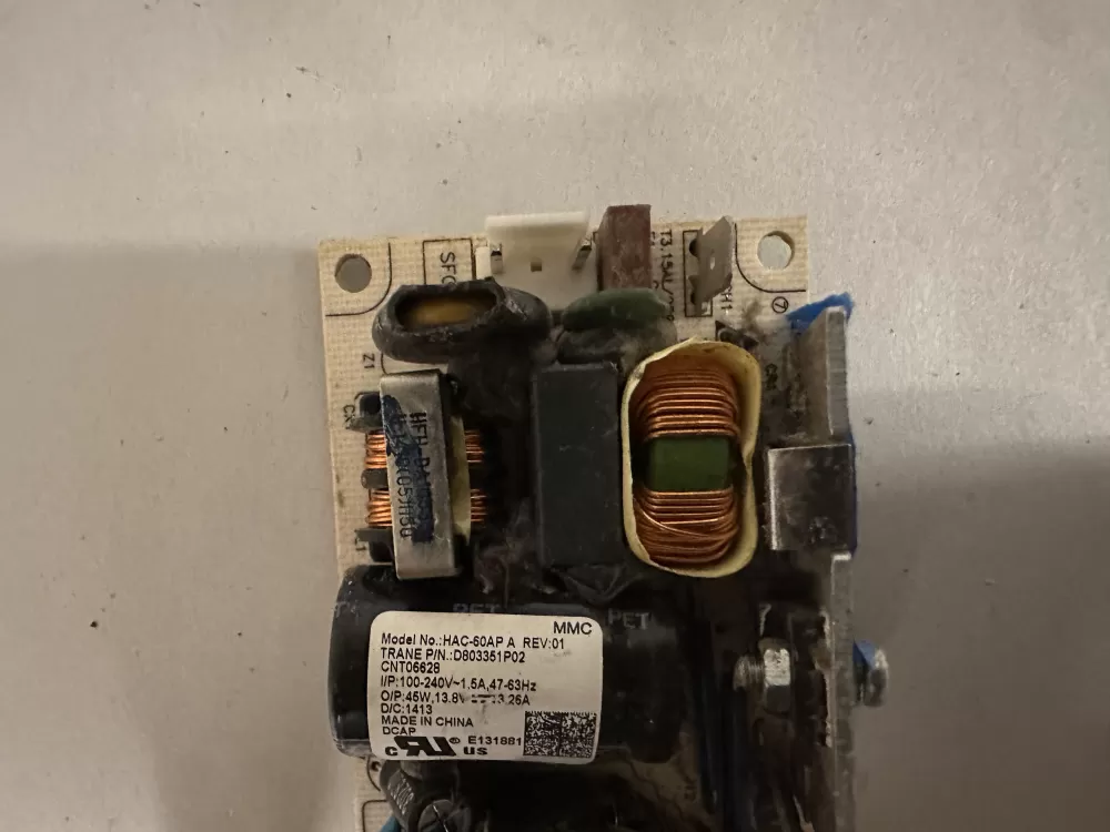 Trane D803351P02 Power Supply With Back Plane HAC-60AP AZ138928 | KC1299