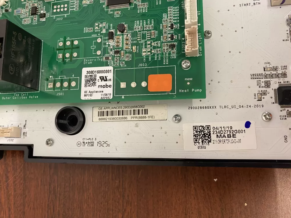 GE 308D1600G001 Dryer Control Board Nuine AZ45864 | BKV443