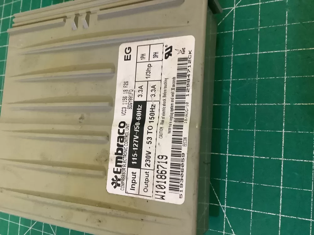 Whirlpool W1089391 Refrigerator Compressor Inverter Control AZ195073 | NR657