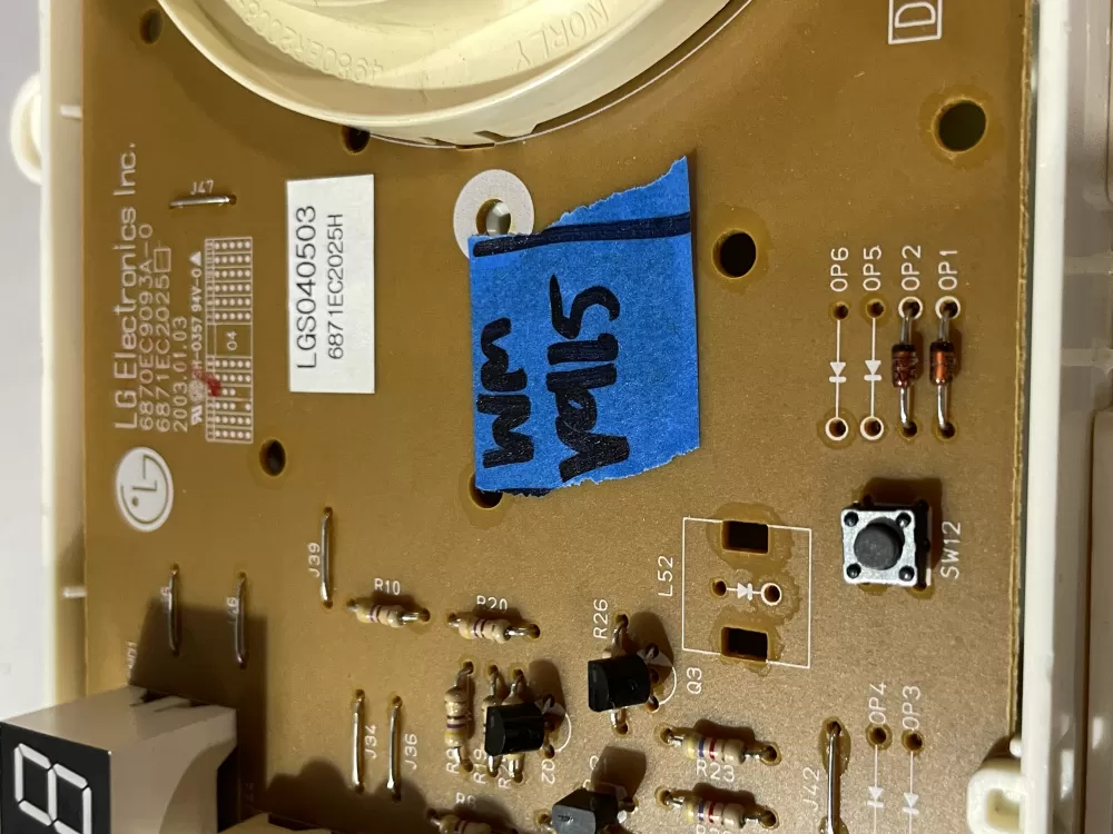 LG 6870EC9093A 0 6871EC2025H Dryer Control Board AZ205197 | Wmv915