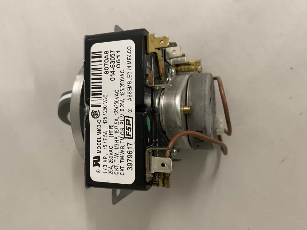 Whirlpool  Maytag  Roper  Amana  Admiral  Estate  Magic Chef  Inglis WP3979617  AP6009055  3979617  8299782  921240  PS11742197  014-63057 Dryer Timer